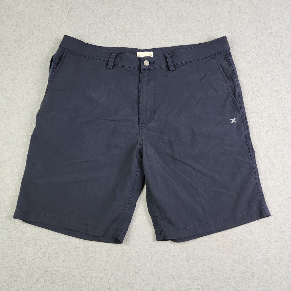 Tasc Performance Shorts Mens Size 36 Navy Blue Tailored Bamboo Stretch Low Waist